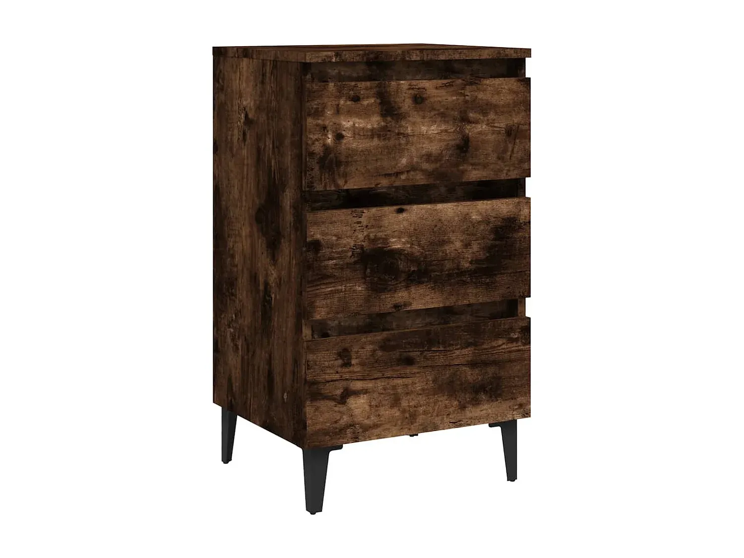 Moderner Nachttisch mit Metallbeinen in Weiß, 40x35x69 cm