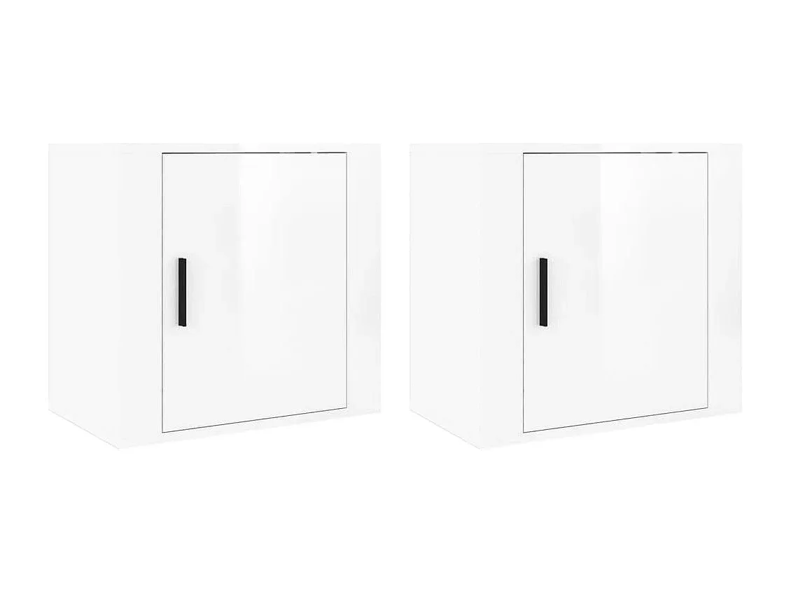 Schwebender Nachttisch im 2er Set, Schwarz, 50x30x47 cm