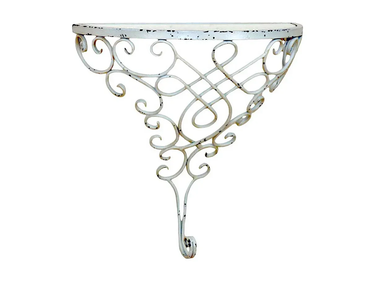 Moderne Wandkonsole aus Metall mit Glasoberfläche