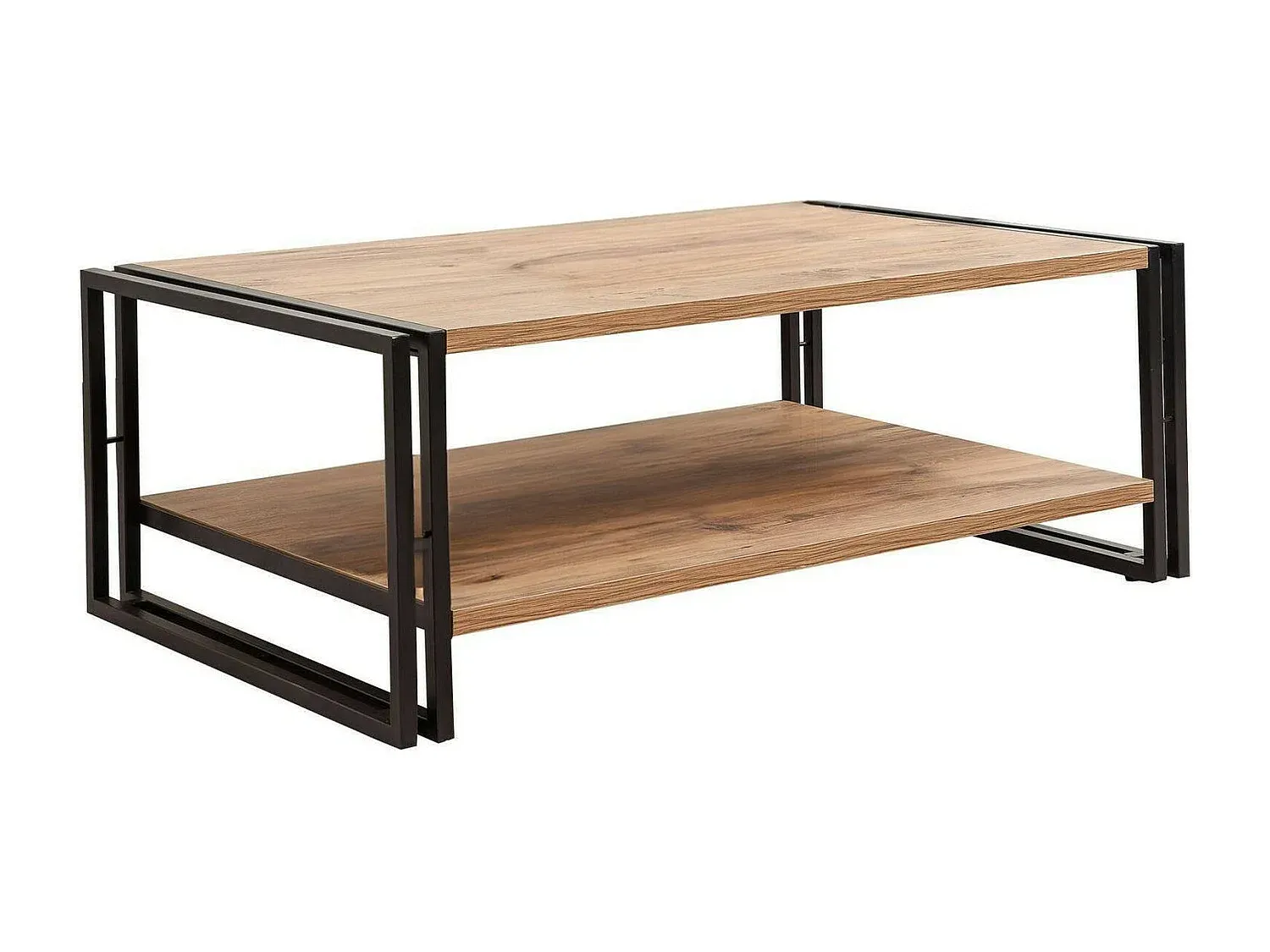 Moderner Couchtisch in Eiche und Schwarz, 110x70x40 cm