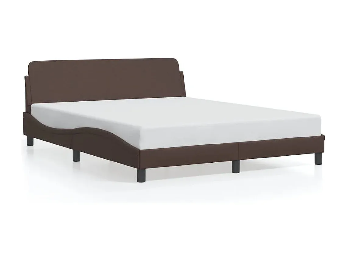 Elegantes Kunstleder-Bettgestell Braun 160x200 cm