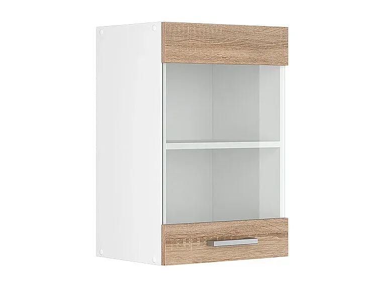 Moderner Küchenschrank aus Glas, blau-grau, 40x31x60 cm