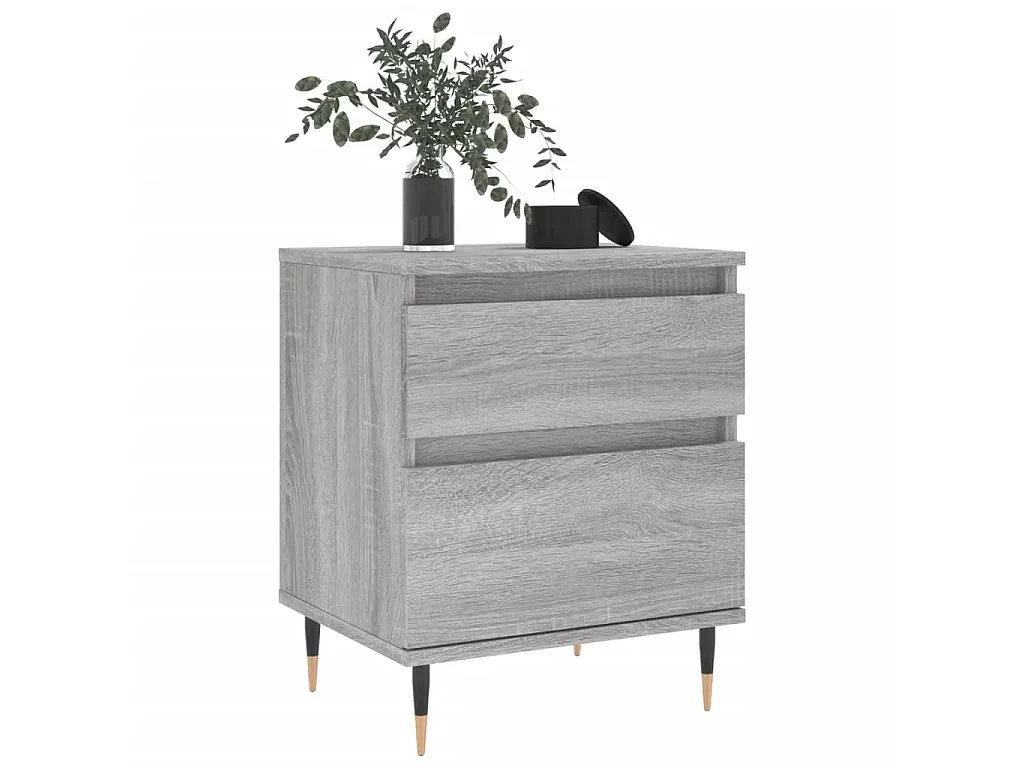 Set aus 2 Nachttischen in Grau Sonoma, 40x35x50 cm, Holz