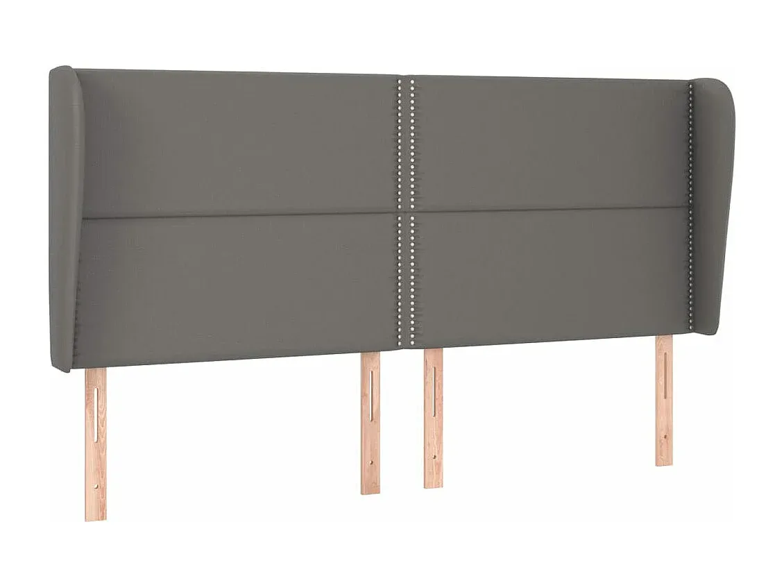Verstellbares Bettkopfteil mit Ohren Grau Kunstleder