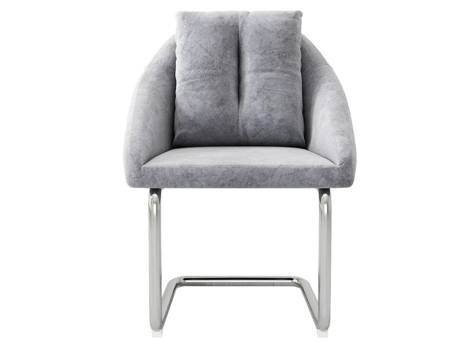 Esszimmerstühle im Samtlook, 6er-Set, graue Polsterung