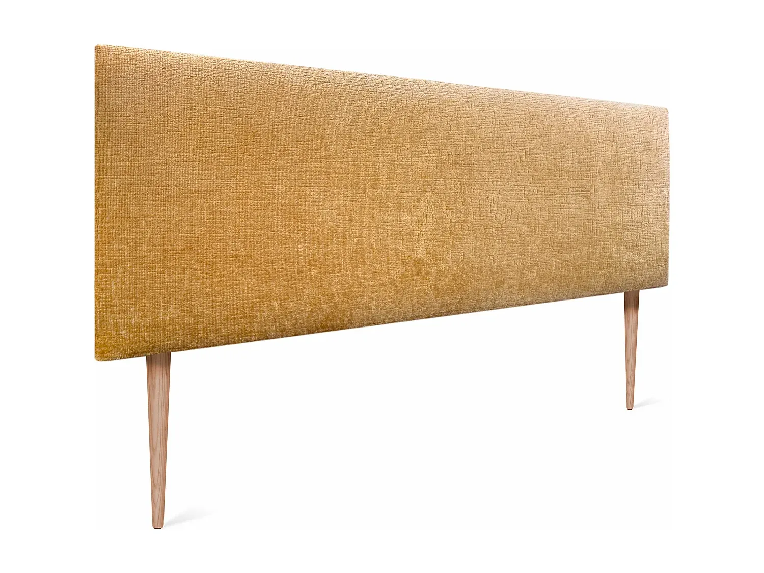 Naturwolle Kopfteil 160 x 115 cm mit Bettbeinen in Senfgelb