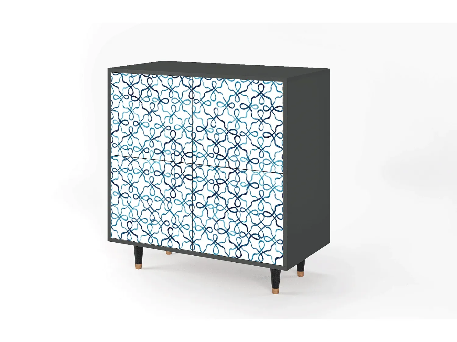 Moderne Anrichte mit integriertem Stauraum, Anthrazit