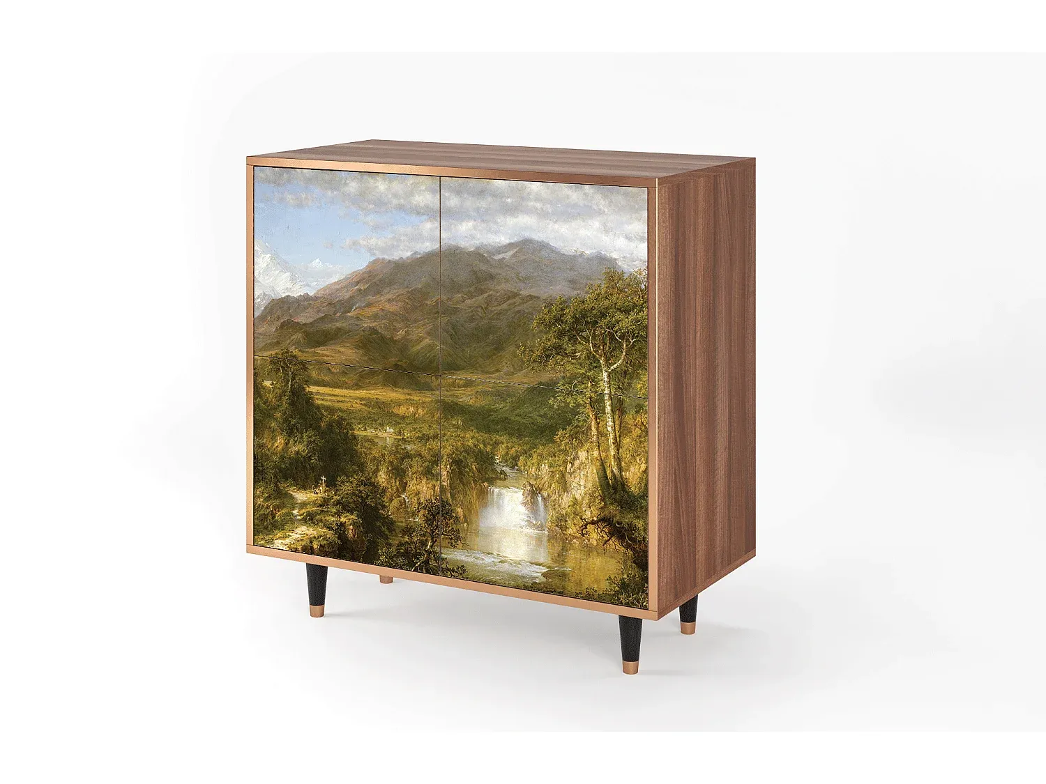 Moderner Sideboard aus Walnussholz mit Stauraum