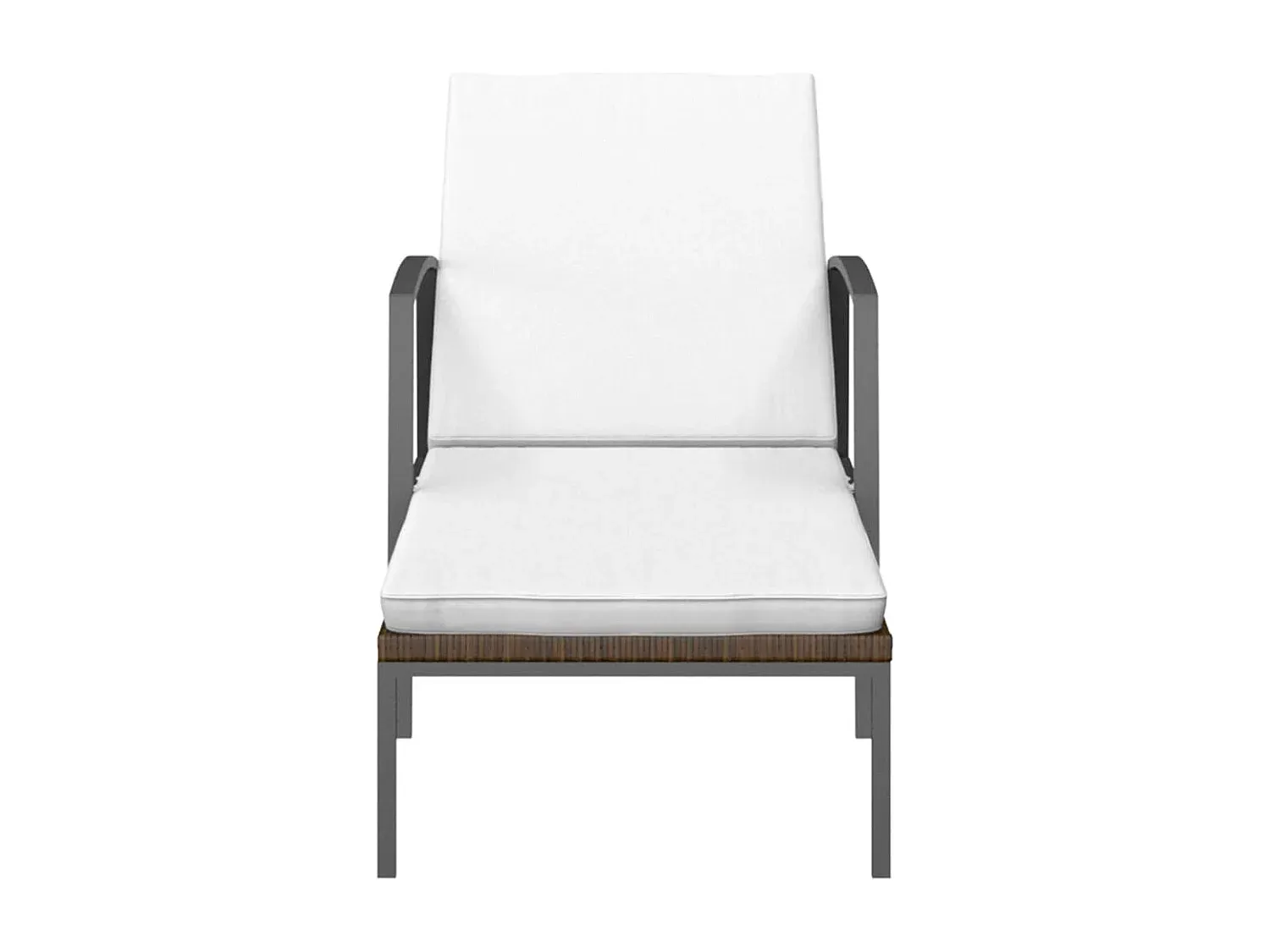 Balkon-Loungeset: Liegen und Tisch, Rattan-Design, Braun