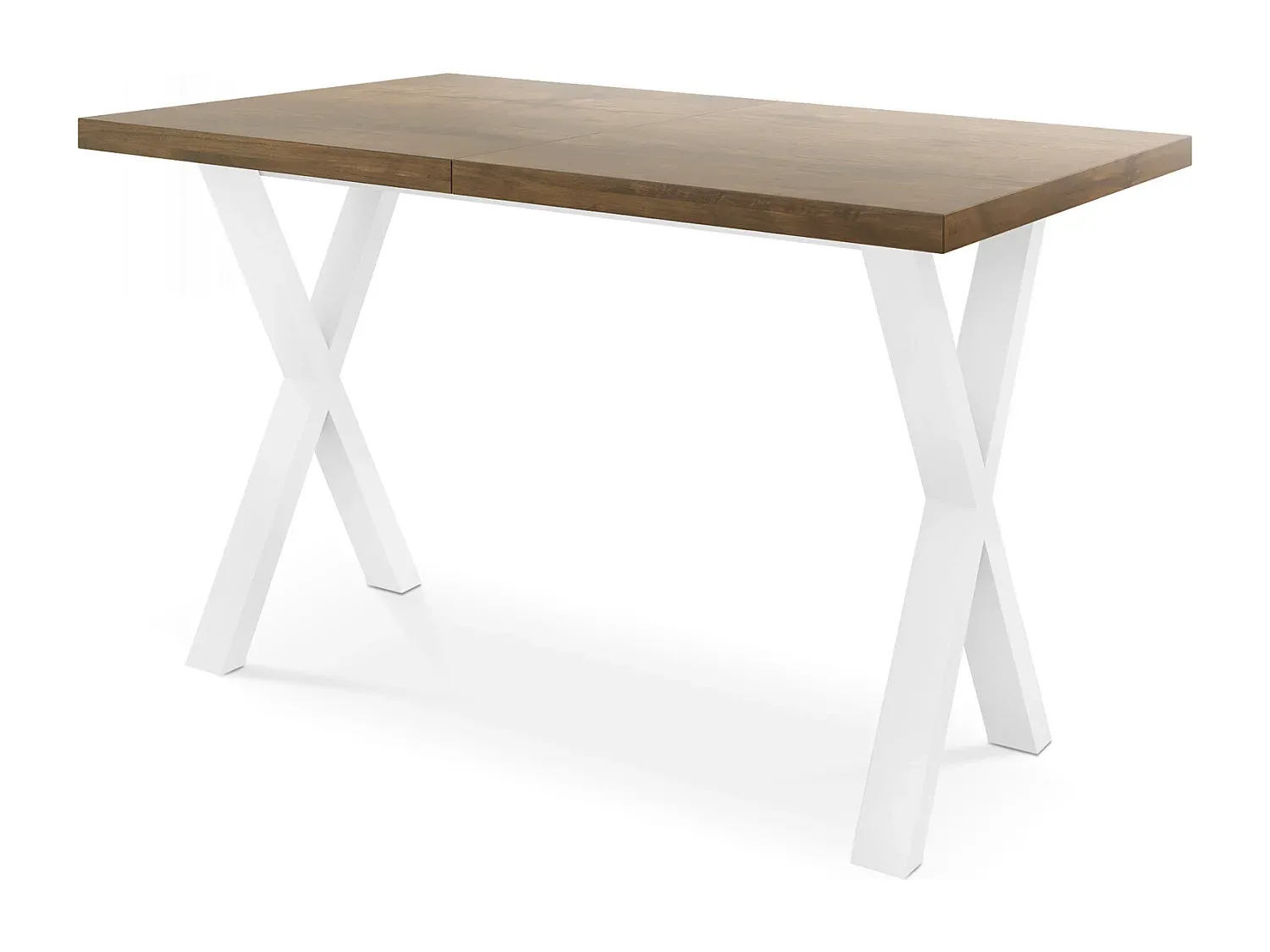 Moderner ausziehbarer Esstisch mit weißen Metallbeinen bis 260 cm