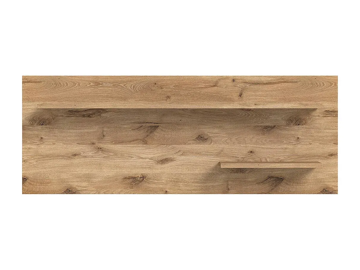 Elegantes Wandregal in Eiche Dekor mit schwarzen Elementen