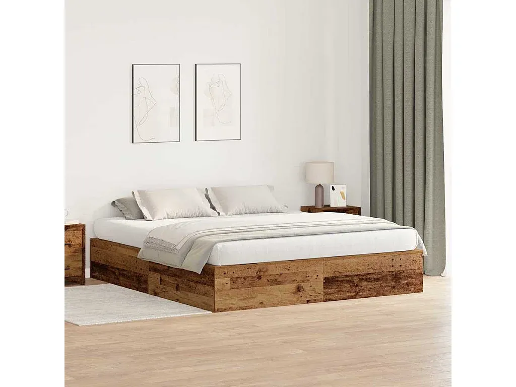 Rustikales Holzbett 200 x 180 cm