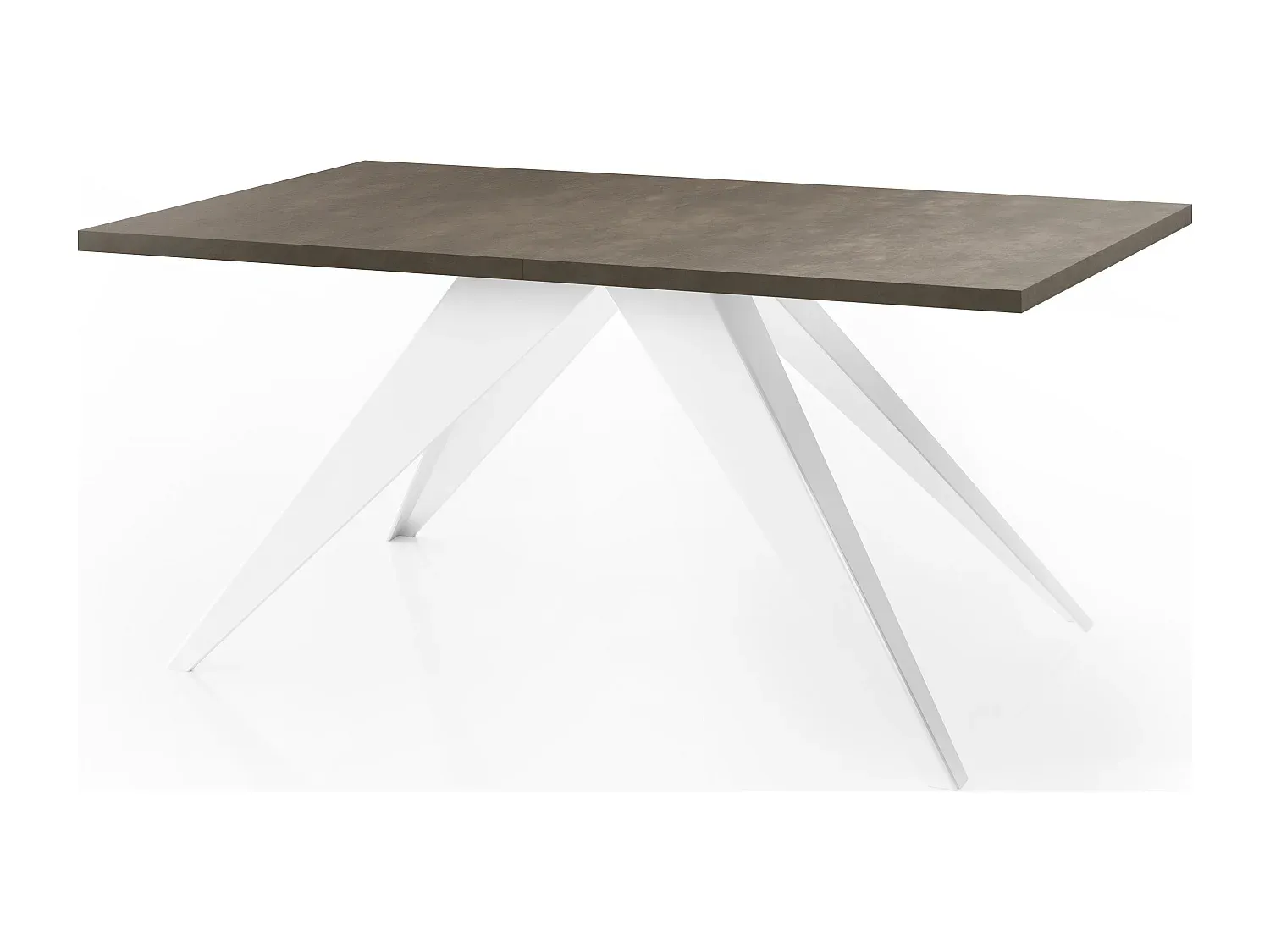 Moderner Ausziehbarer Esstisch mit Metallbeinen, Rechteckig 140-240 cm, Beton Grau