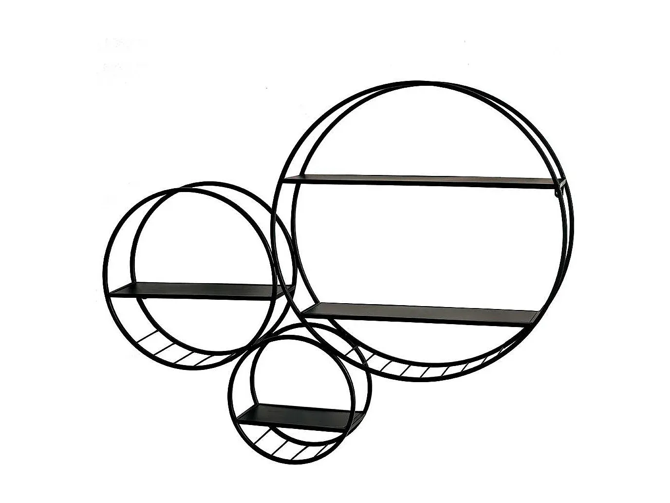 Dekoratives Wandregal Metall in Kreisdesign