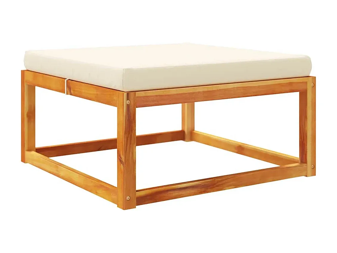 Holz-Gartenhocker mit Polster 65x65x29 cm