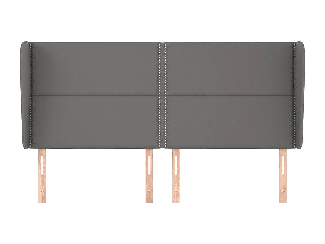 Verstellbares Bettkopfteil mit Ohren Grau Kunstleder