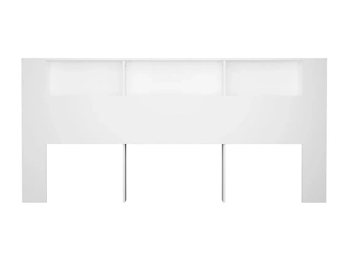 Weißes Bett-Kopfteil mit Ablagen 220x18,5x104,5 cm