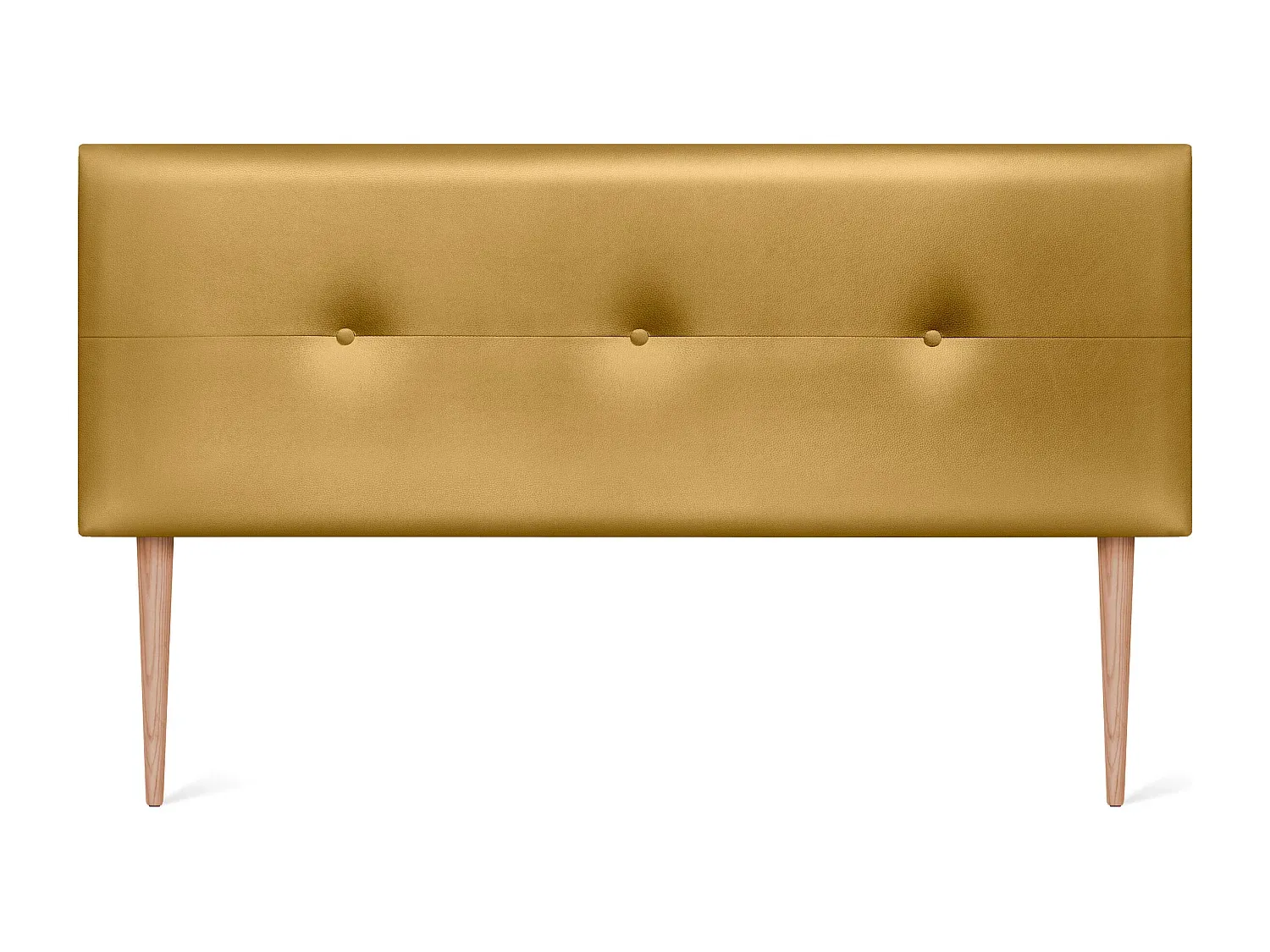 Kunstleder-Kopfteil mit Knöpfen und Beinen für 150 cm Betten