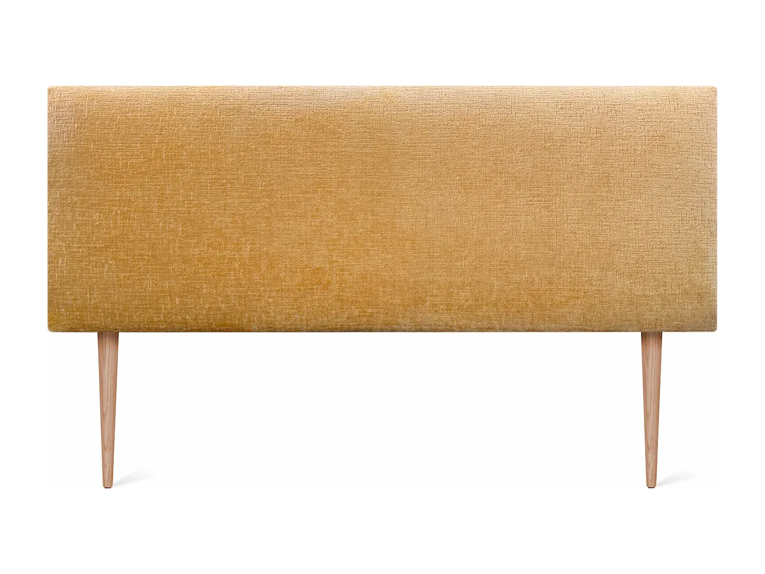 Naturwolle Kopfteil 160 x 115 cm mit Bettbeinen in Senfgelb