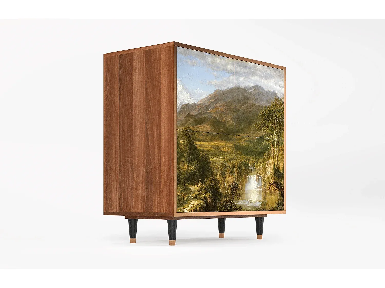 Moderner Sideboard aus Walnussholz mit Stauraum