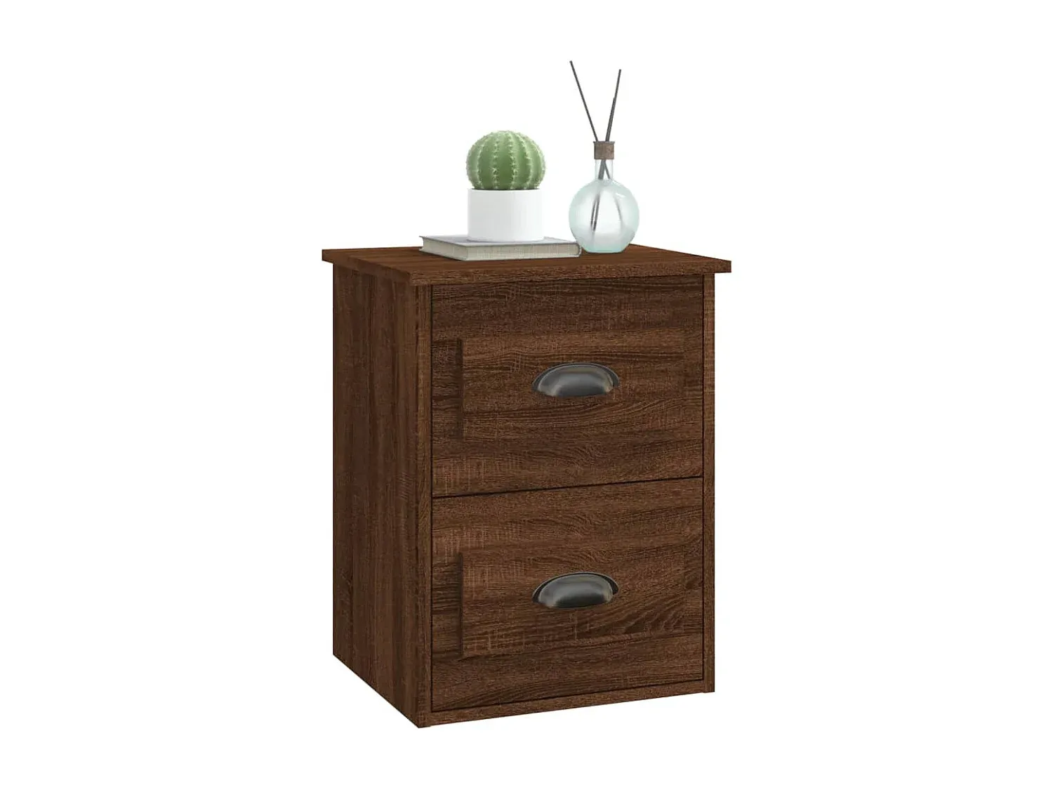 Wandhängende Nachttische, 2er-Set, Eichenholz-Optik, 41,5x36x53 cm