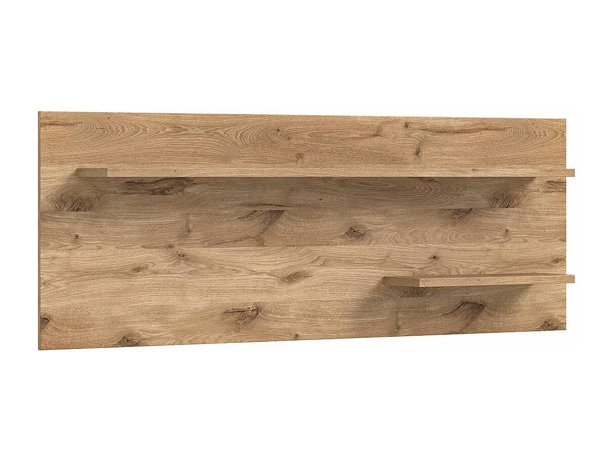 Elegantes Wandregal in Eiche Dekor mit schwarzen Elementen