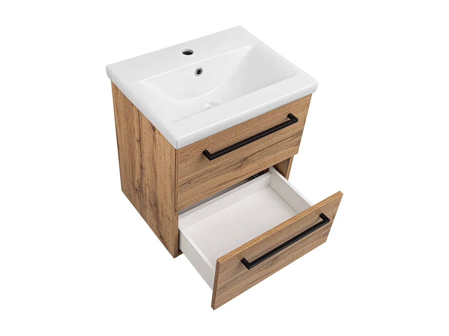 Kompaktes Badezimmerset mit Waschbecken und Stauraum