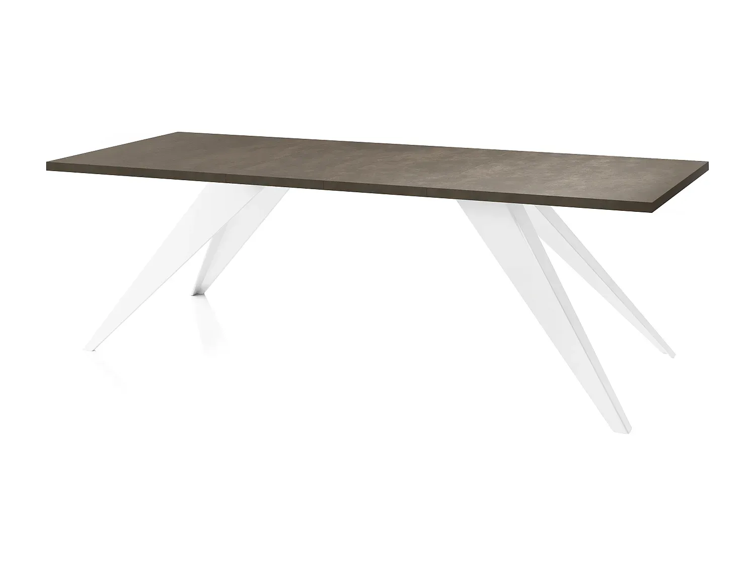 Moderner Ausziehbarer Esstisch mit Metallbeinen, Rechteckig 140-240 cm, Beton Grau