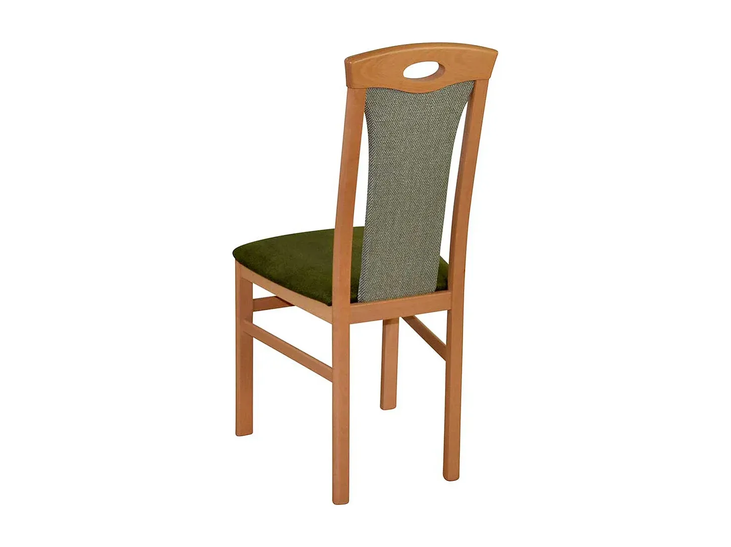 Esszimmerstühle aus massivem Buchenholz mit grünem Bezug, 2er Set