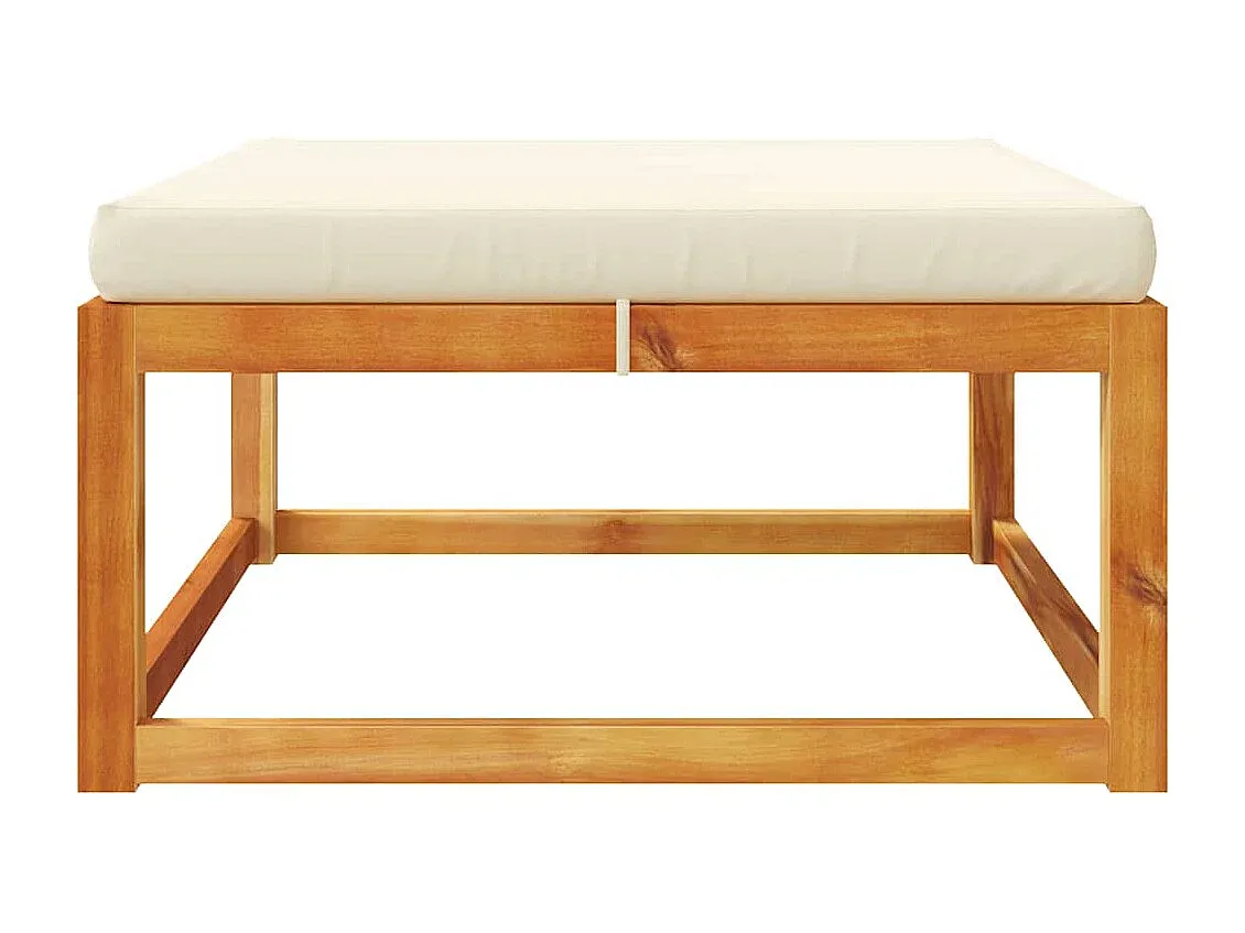 Holz-Gartenhocker mit Polster 65x65x29 cm