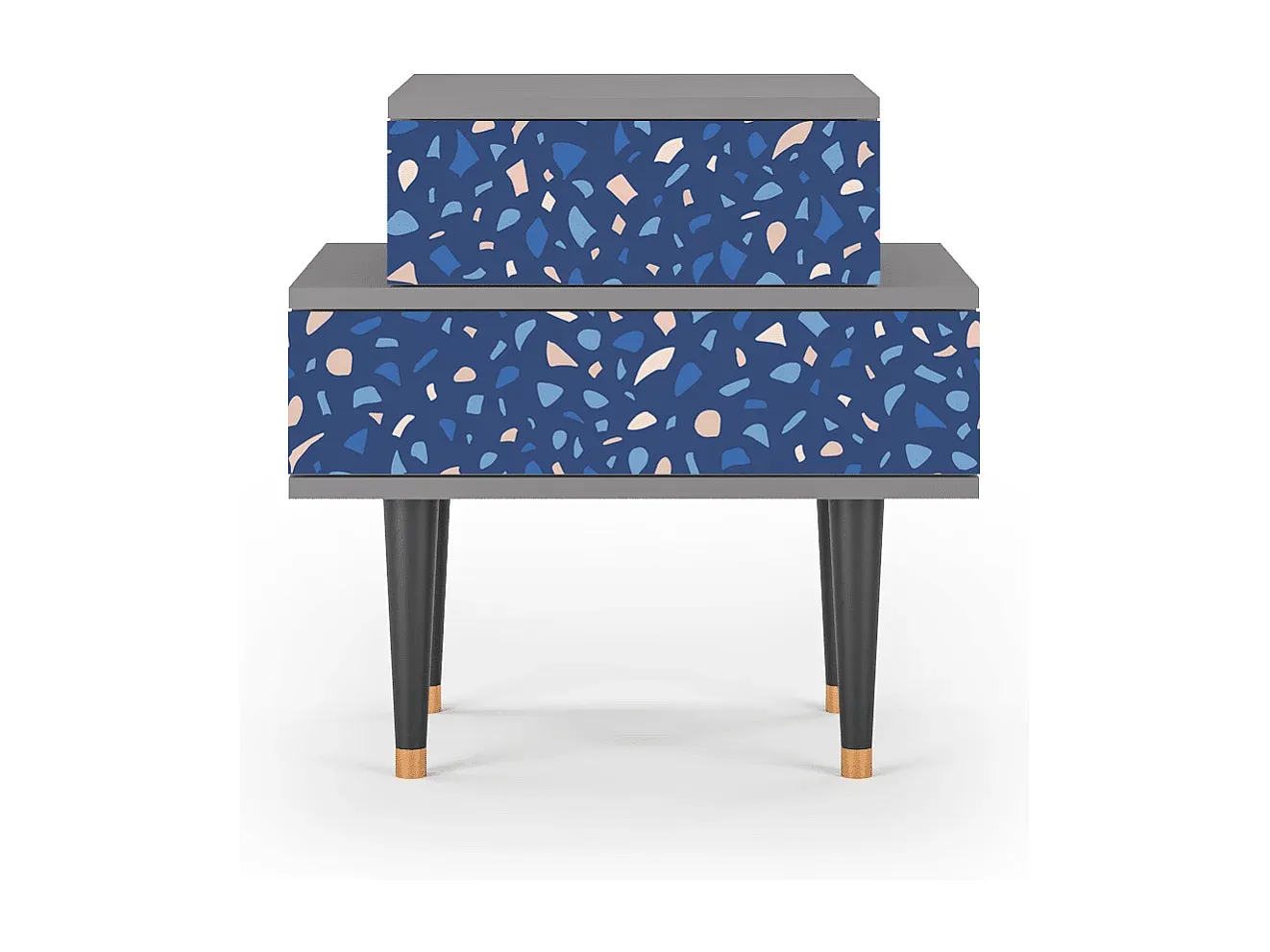 Moderner Nachttisch in Grau, 58x41 cm