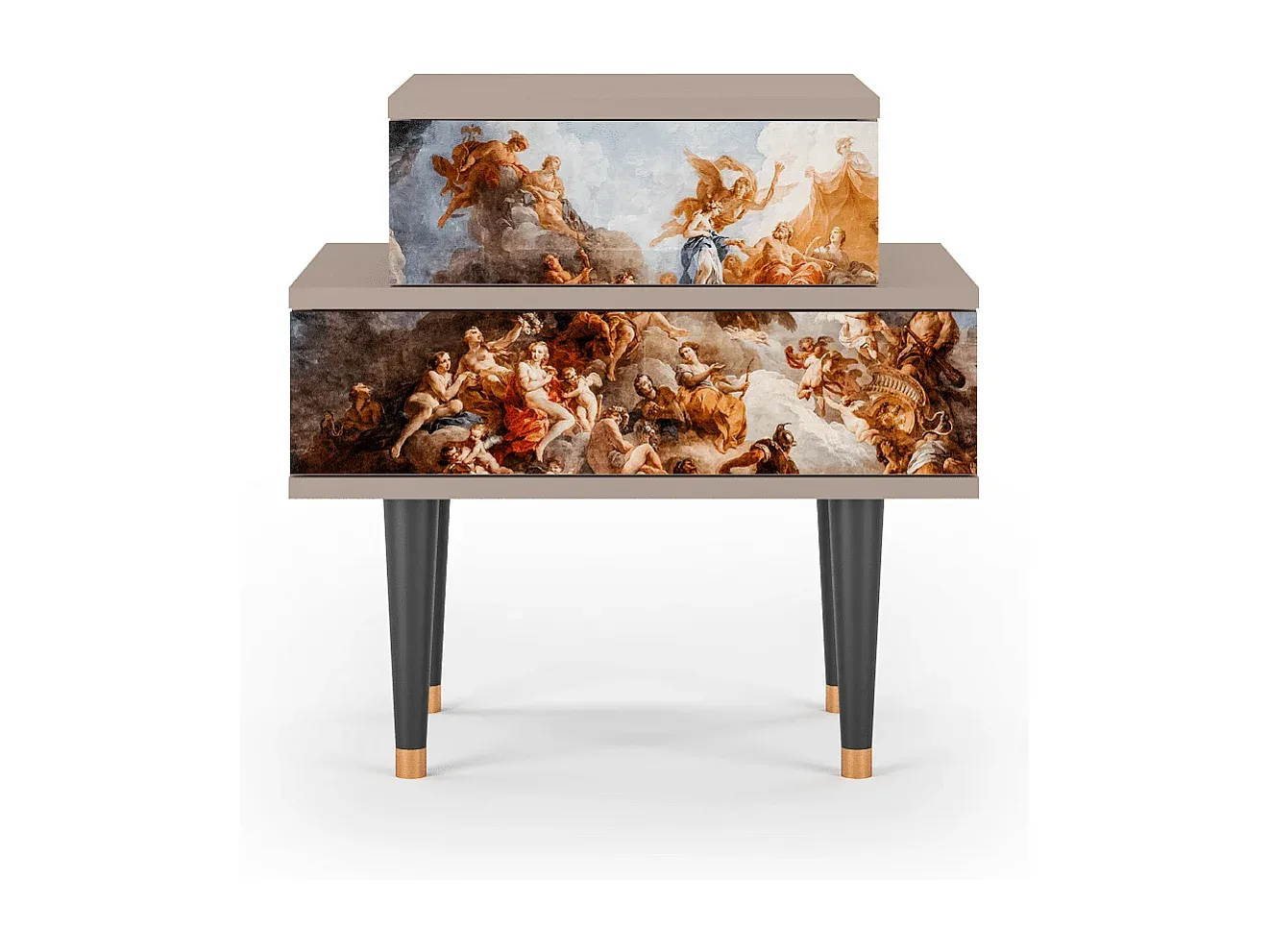 Moderner Nachttisch mit Stauraum, Holzdesign, Latte