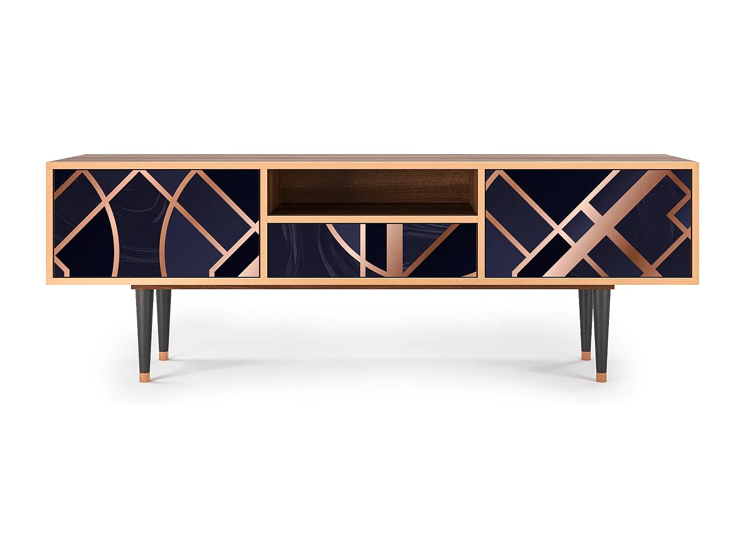 Moderner Fernsehschrank in Walnussoptik 170×59×41 cm