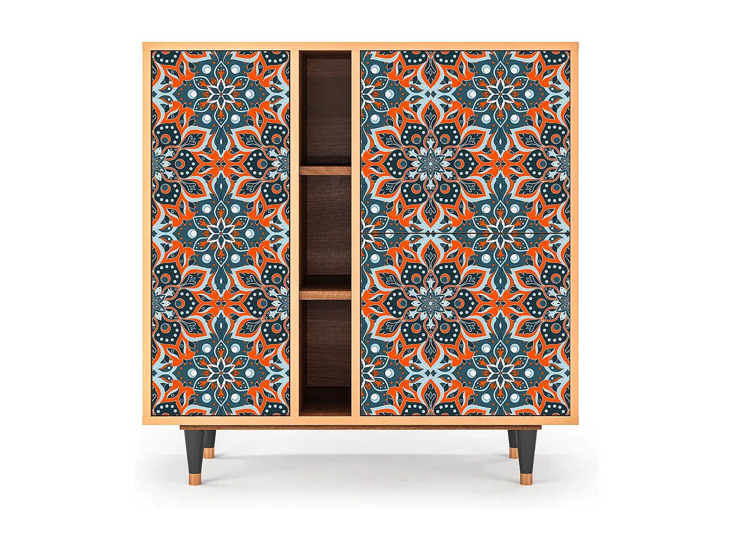 Moderner Sideboard aus Walnussholz, 95 cm
