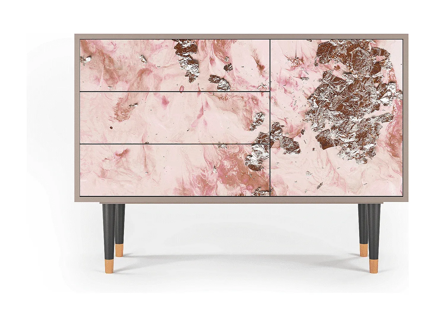 Moderner Sideboard aus Holz mit Farbakzent