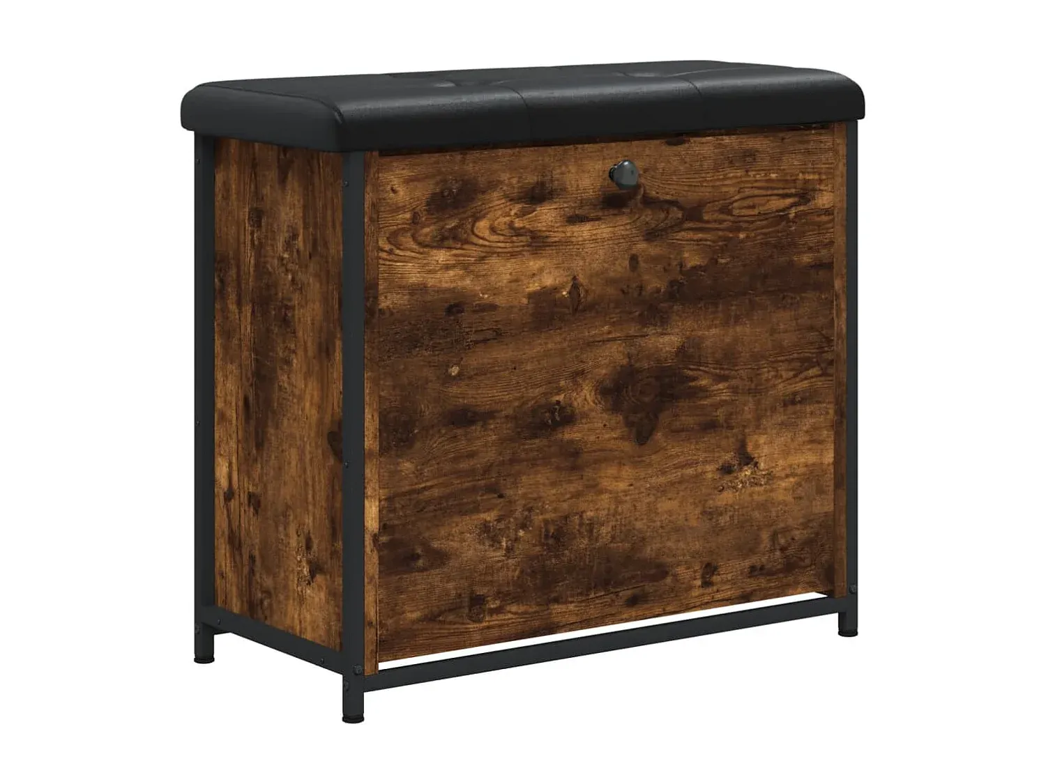 Kompakte Schuhbank mit Stauraum, 62x32x56 cm, Räuchereiche