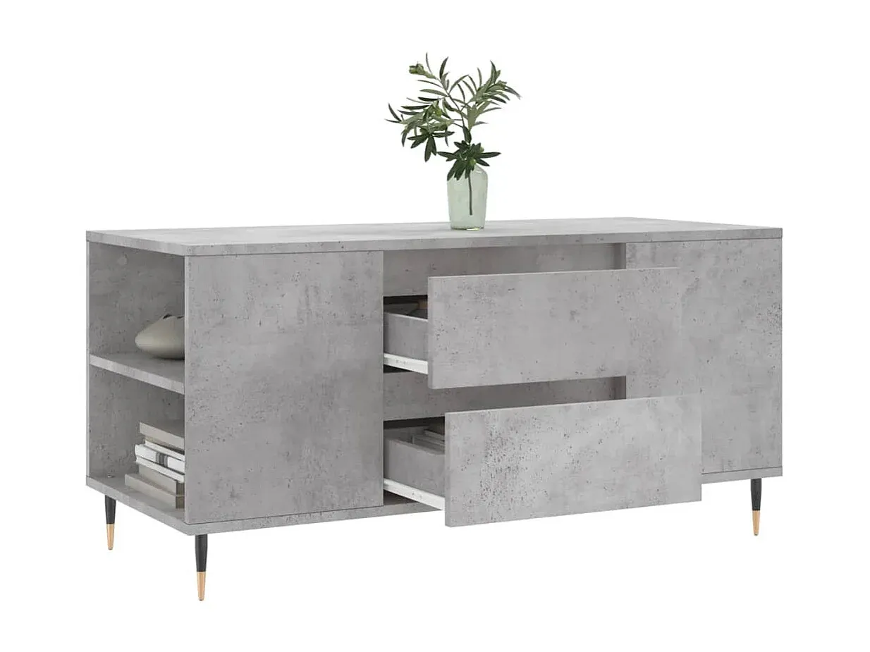 Moderner Couchtisch in Betongrau, 102x44,5x50 cm