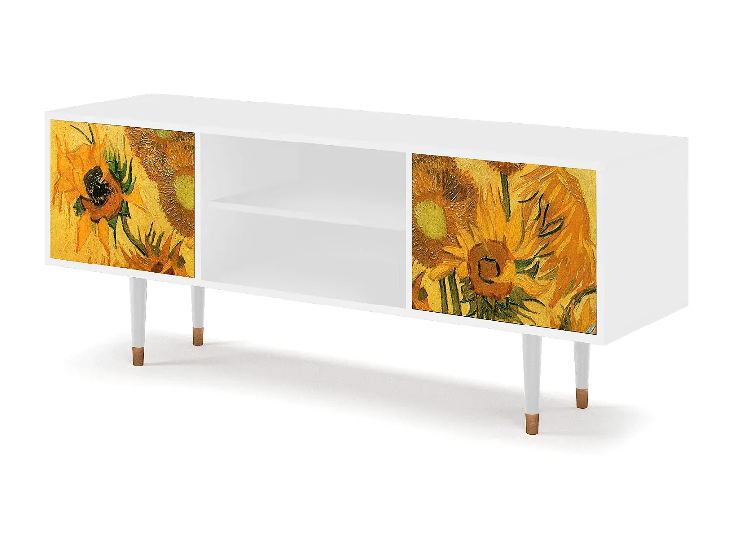 Moderner TV-Schrank aus Holz, Weiß, 170x69x48 cm