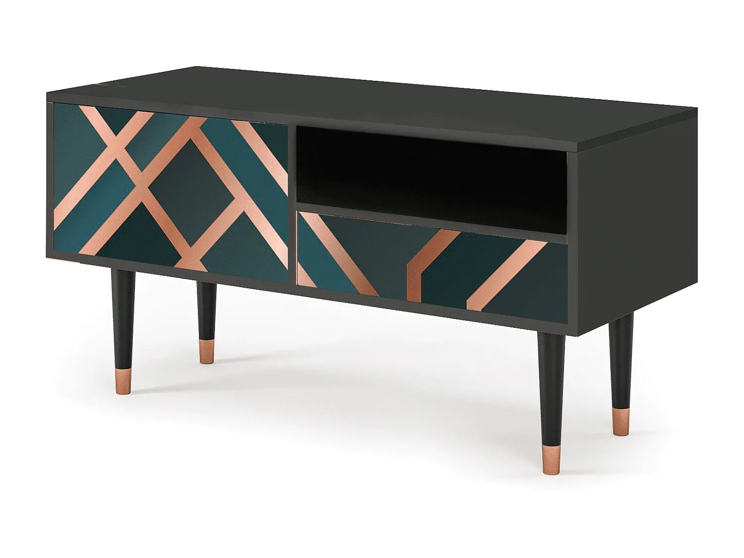 Moderner TV-Schrank mit Stauraum - 115x59x48 cm, Bronze