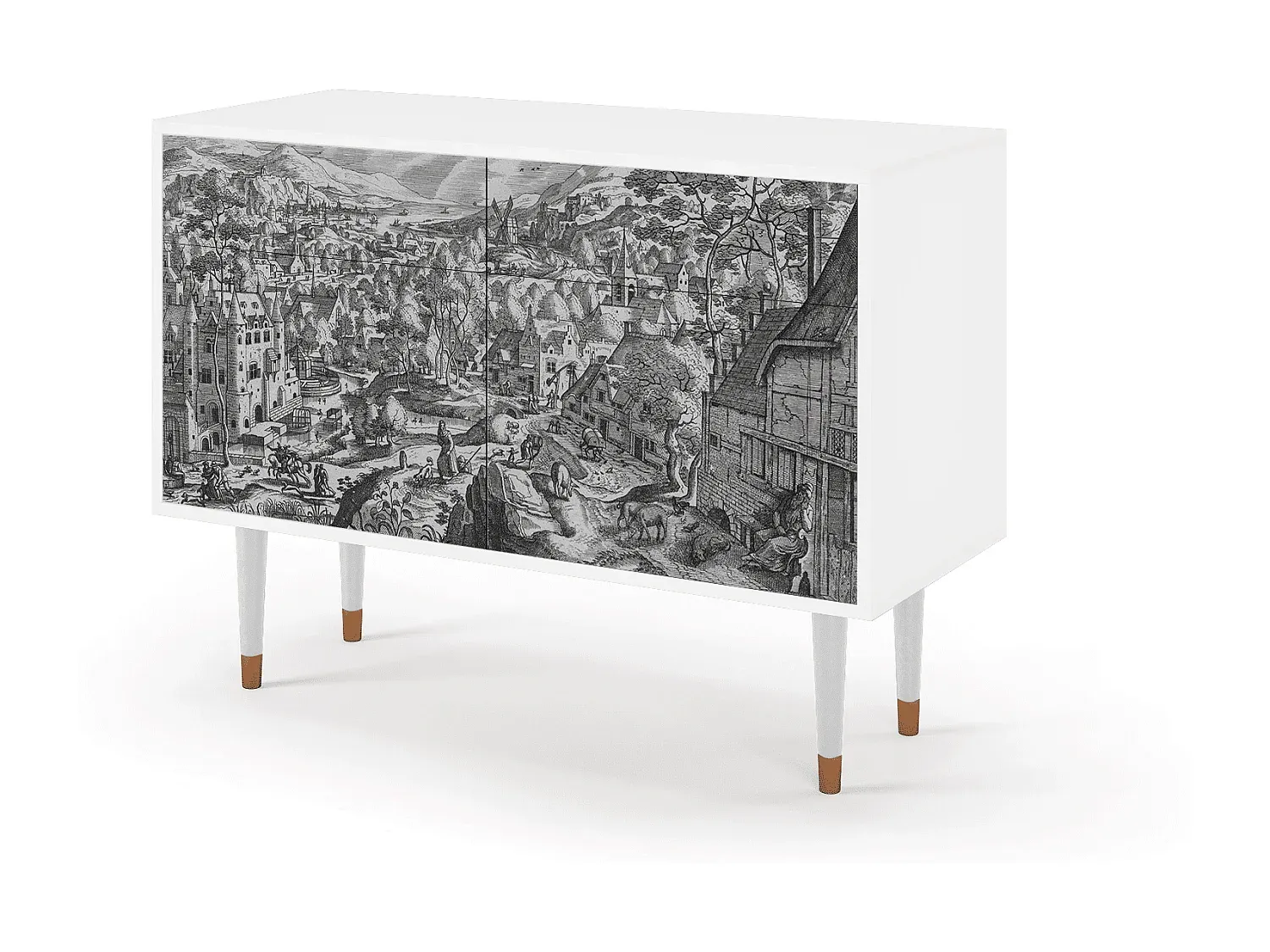 Moderner Sideboard in Weiß - 115x85x48 cm