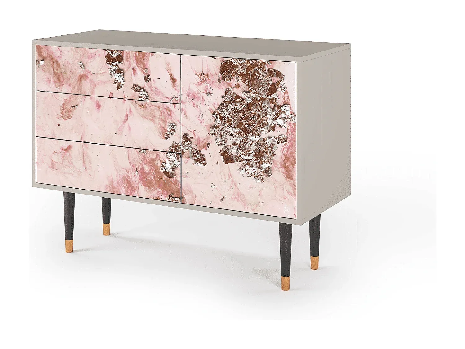 Moderner Sideboard aus Holz mit Farbakzent