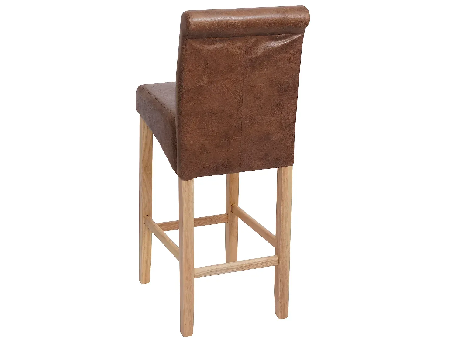 Eleganter Barhocker, Wildleder-Look, helle Holzbeine