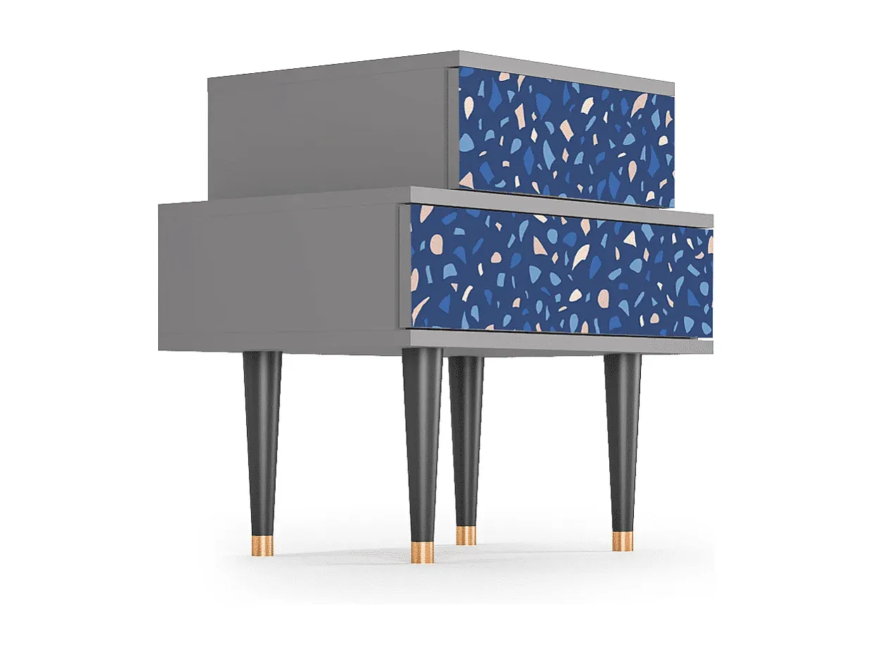 Moderner Nachttisch in Grau, 58x41 cm