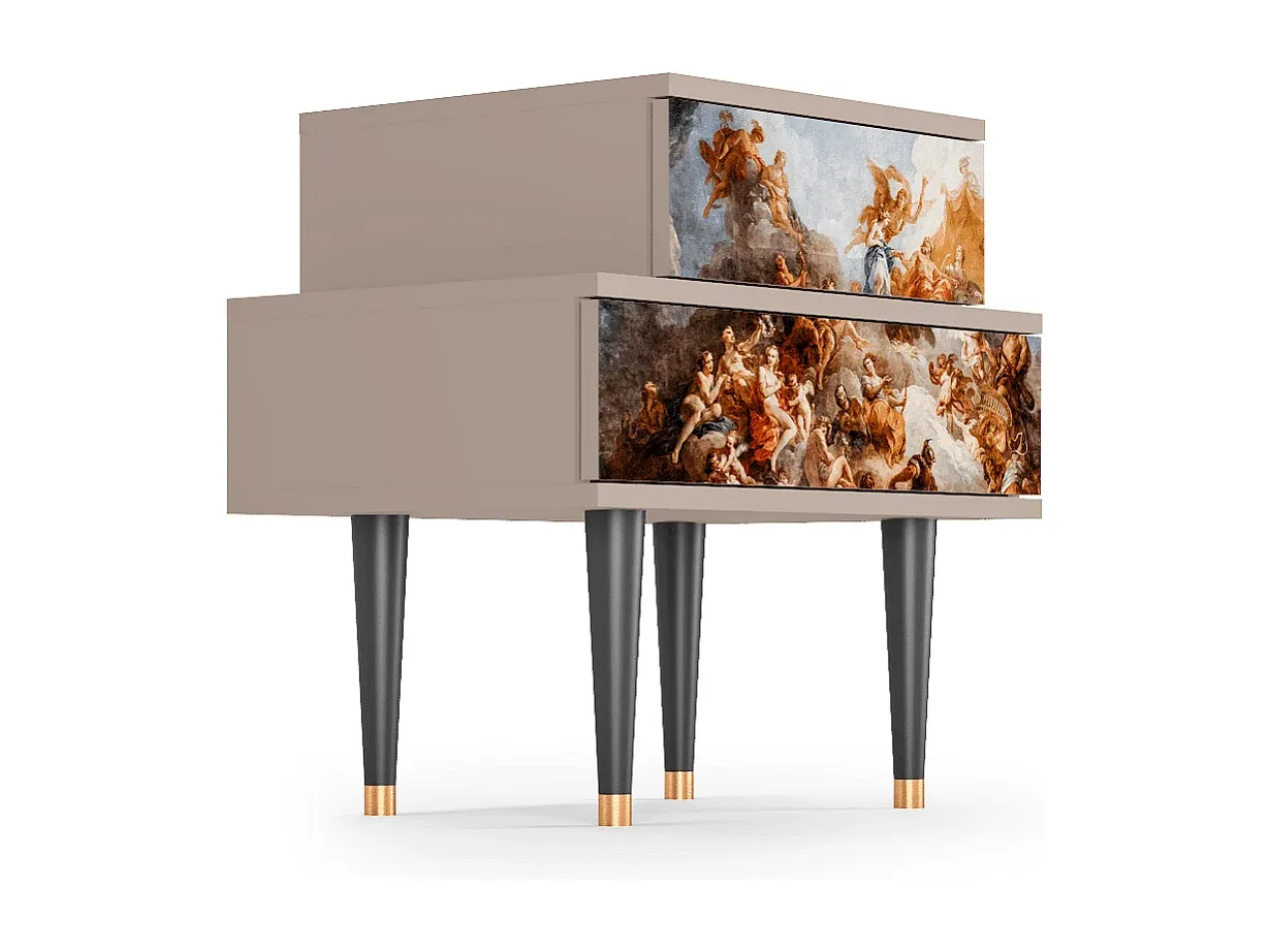 Moderner Nachttisch mit Stauraum, Holzdesign, Latte