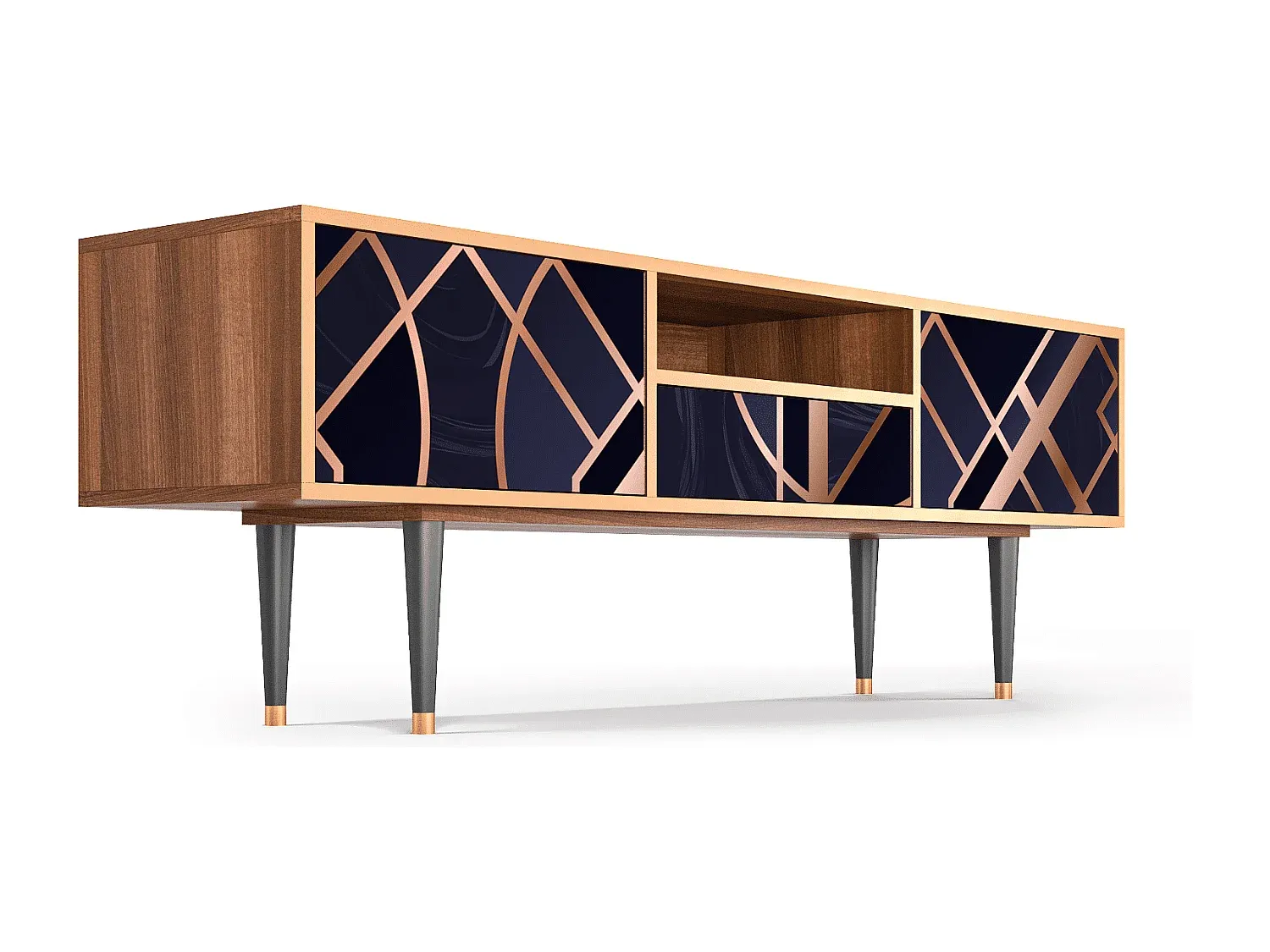 Moderner Fernsehschrank in Walnussoptik 170×59×41 cm