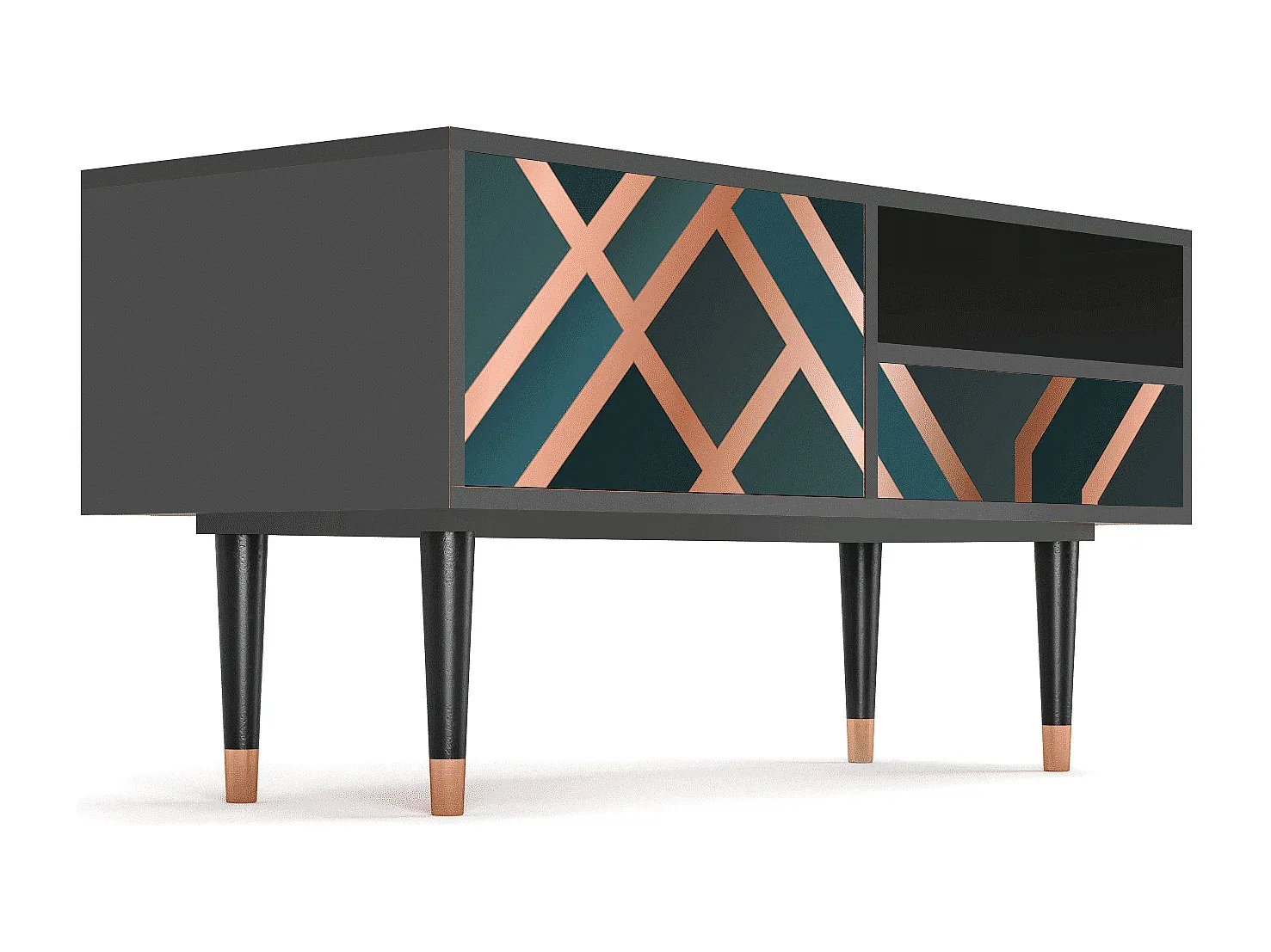 Moderner TV-Schrank mit Stauraum - 115x59x48 cm, Bronze