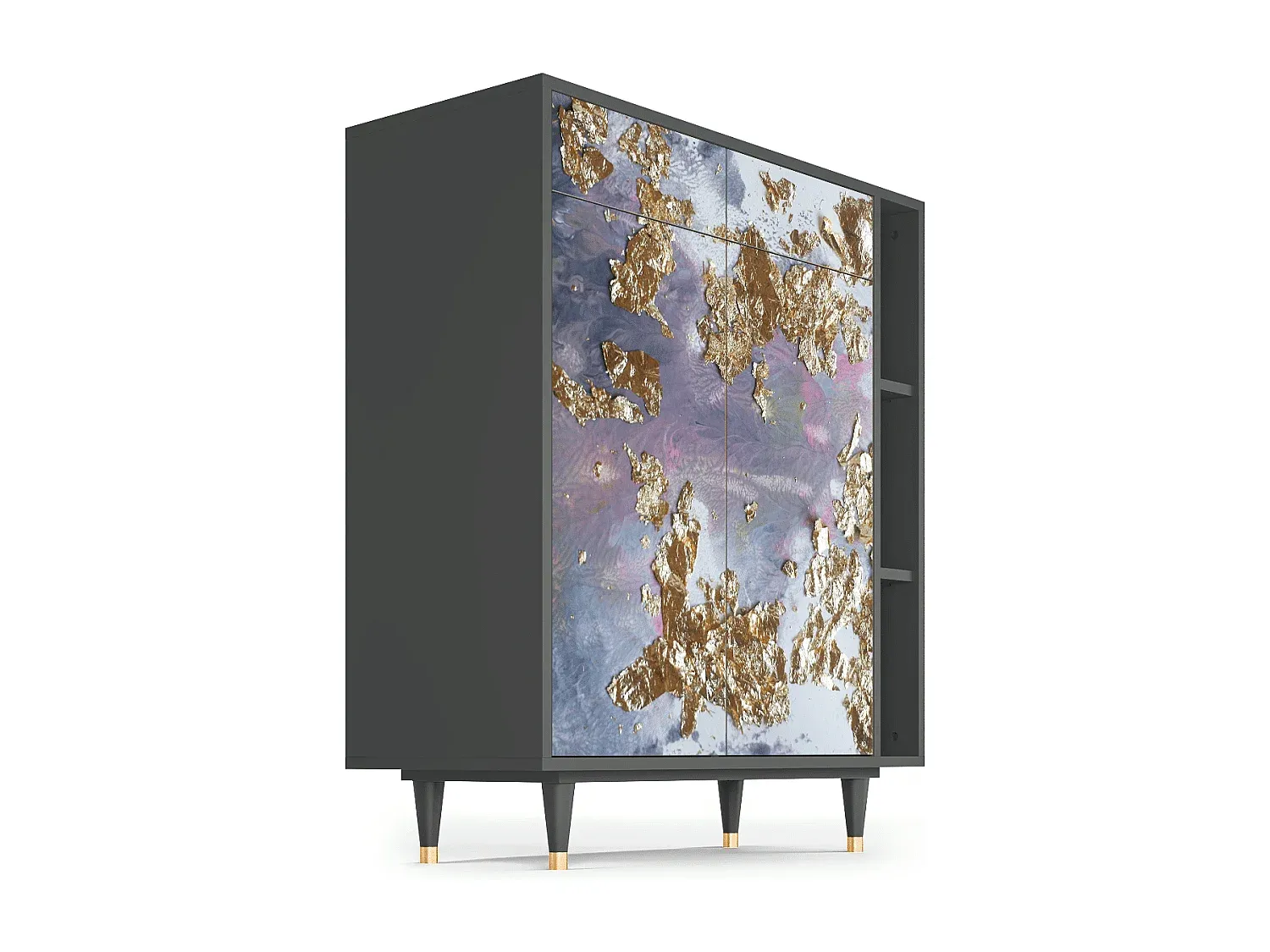 Modernes Sideboard, Anthrazit, Kompakte Größe