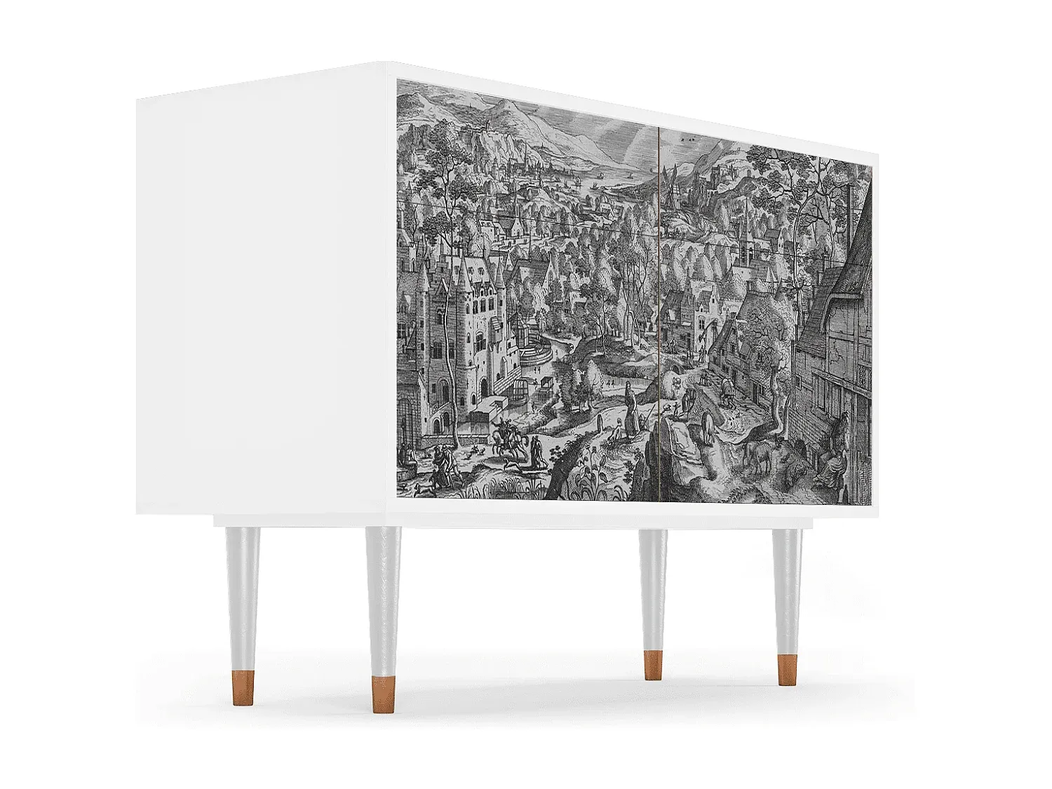 Moderner Sideboard in Weiß - 115x85x48 cm