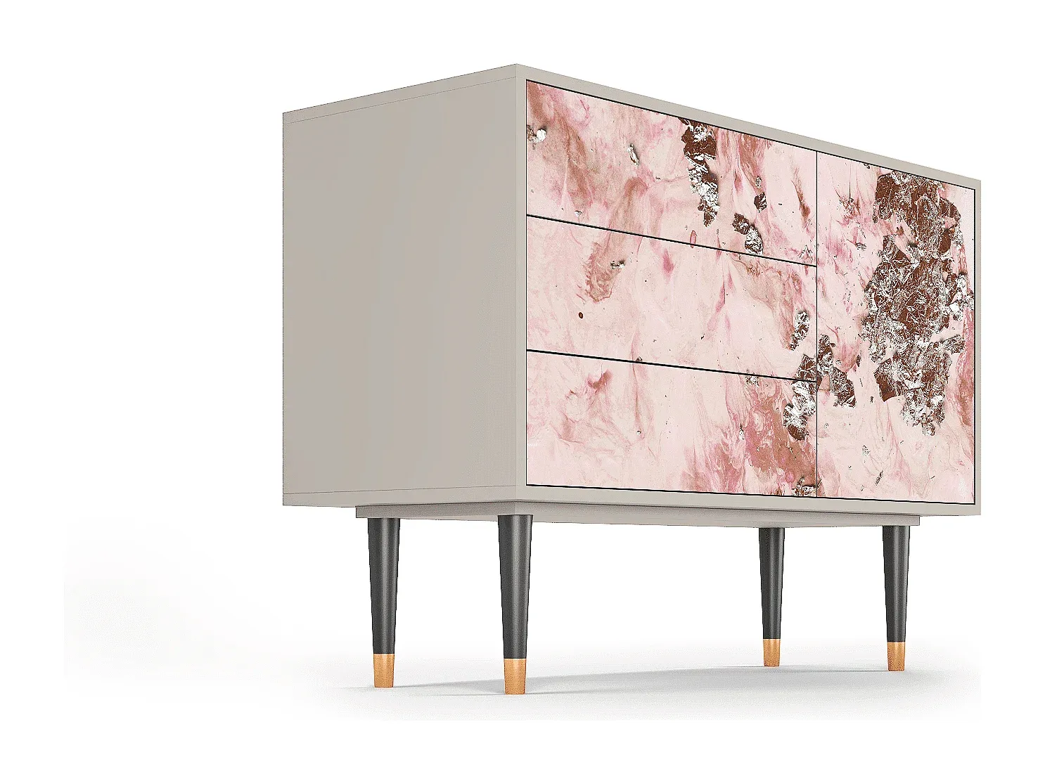 Moderner Sideboard aus Holz mit Farbakzent