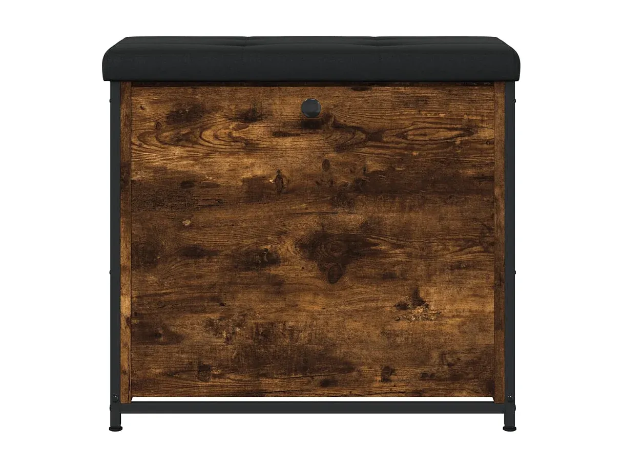 Kompakte Schuhbank mit Stauraum, 62x32x56 cm, Räuchereiche